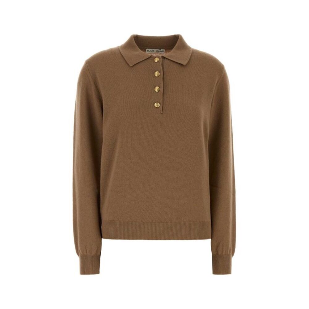 Blaze Women Camel Wool Blend Highland Polo Shirt